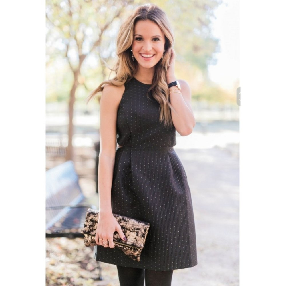 MADEWELL Cut Out Black and Gold Dress